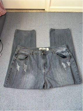 A.G.I.L.E. Men’s Size 48 Blue Straight Leg Jeans Embroidered Pocket Denim